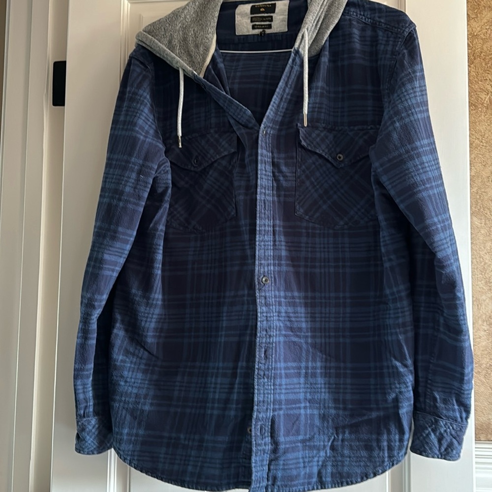 COPY - COPY - Blue plaid flannel hoodie